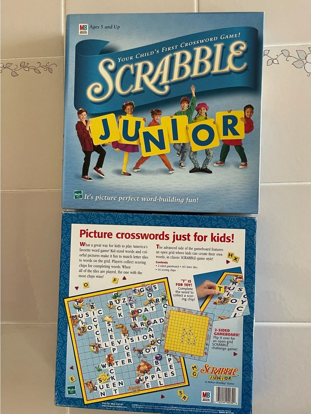 Hasbro Scrabble Junior Kids Board Game - Blue Used but still in good condition